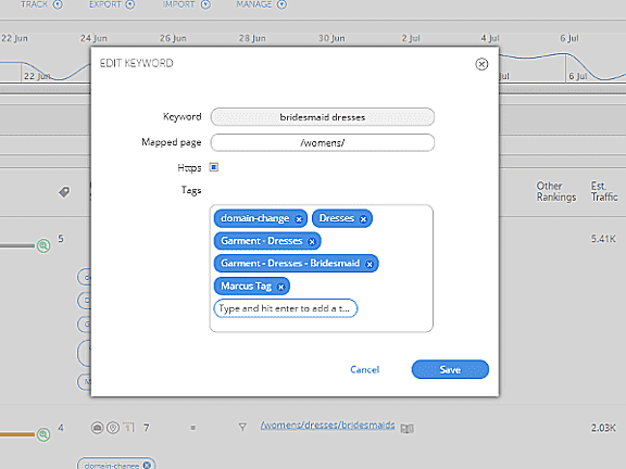 How to setup a keyword rank tracking campaign screenshot